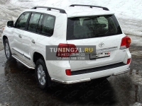 Защита задняя (уголки овальные) 75х42 мм Toyota Land Cruiser 200 2012